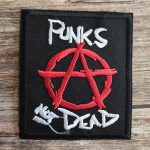 Punks Not Dead Anarchy Punk Rock 90s Style Retro Iron On Patch